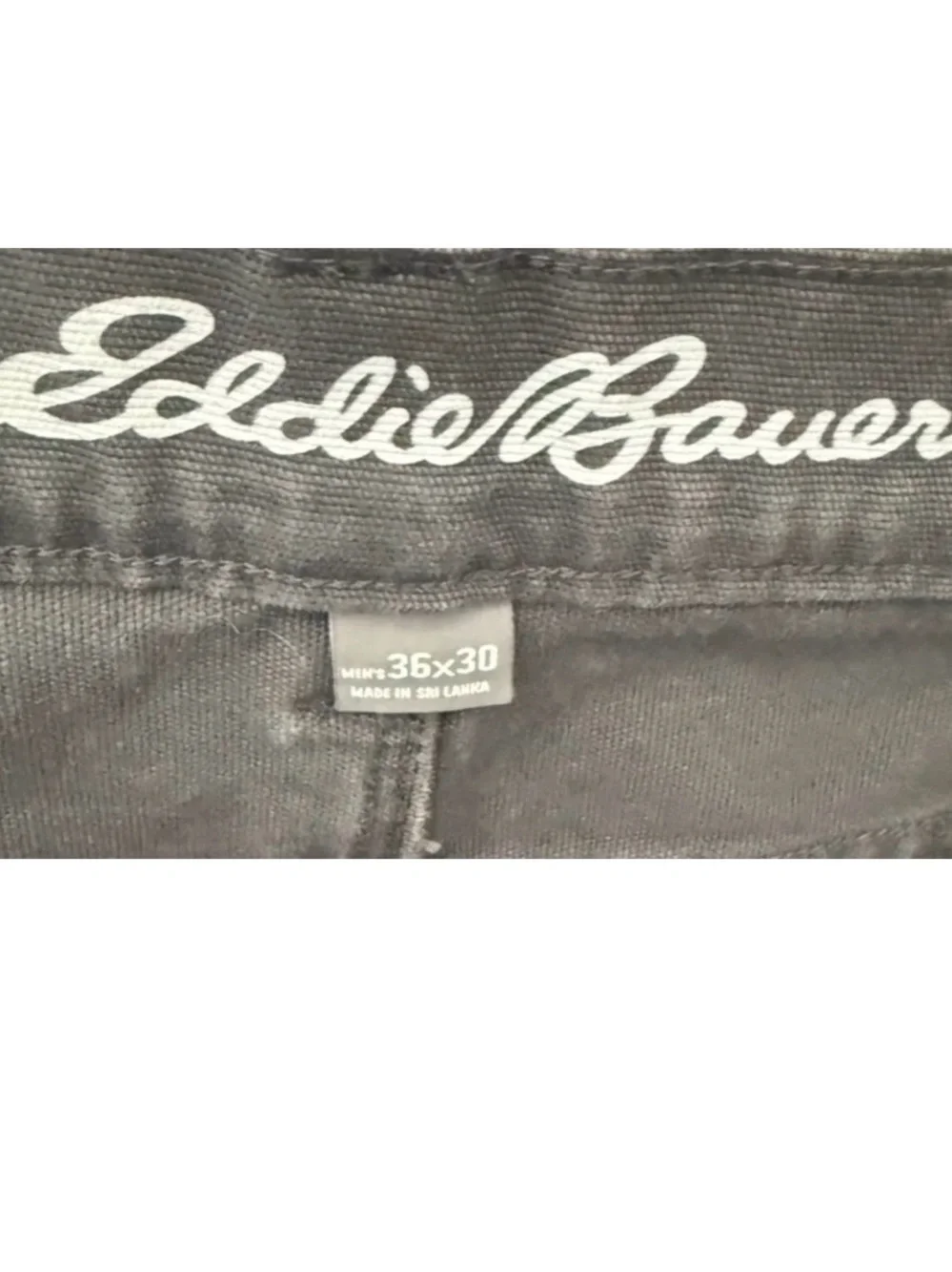 Eddie Bauer Jeans Mens 36/30 Dark Straight Fit Gray Classic City Workwear EUC